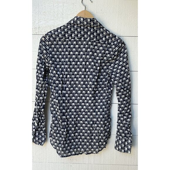 $477 Nili Lotan Kate Printed Cotton-voile Shirt Blouse Top NEW L - Picture 6 of 8